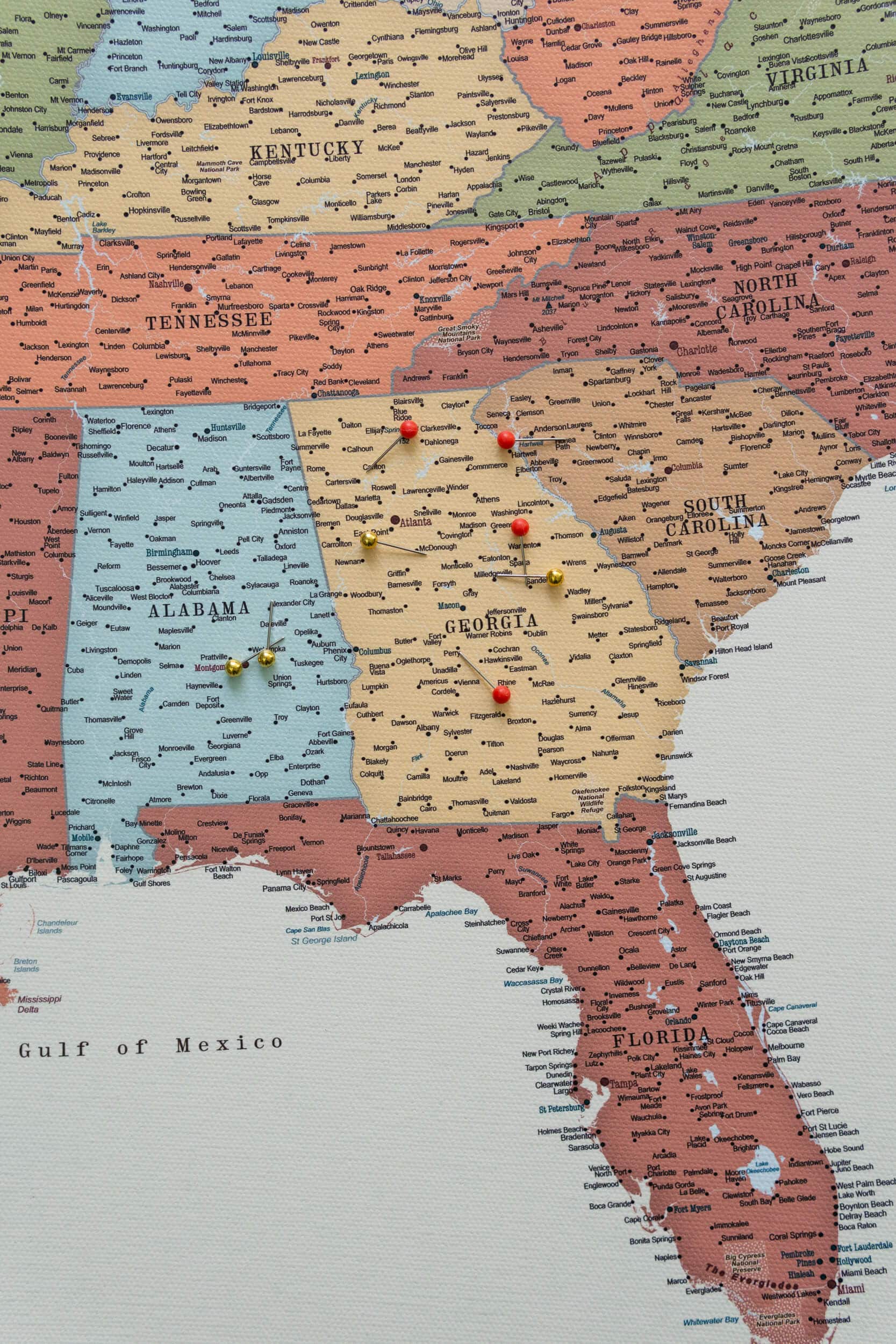 Pinnwand USA Karte Bunte mit pins