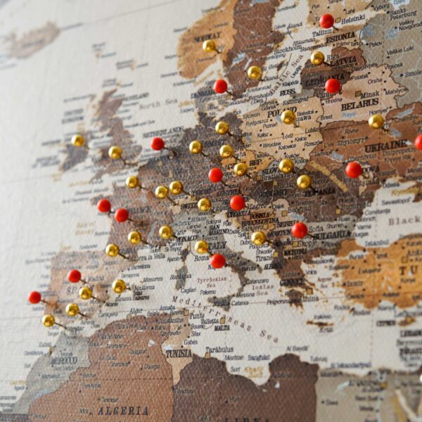 Pinnwand Weltkarten Auf Leinwand Mit Pins Tripmapworld De