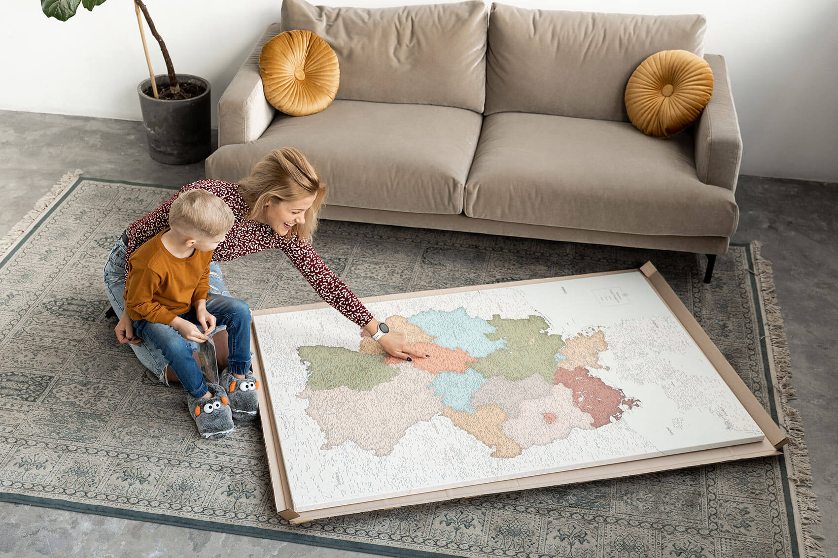 pinnable germany map on canvas with pin tripmap colorful
